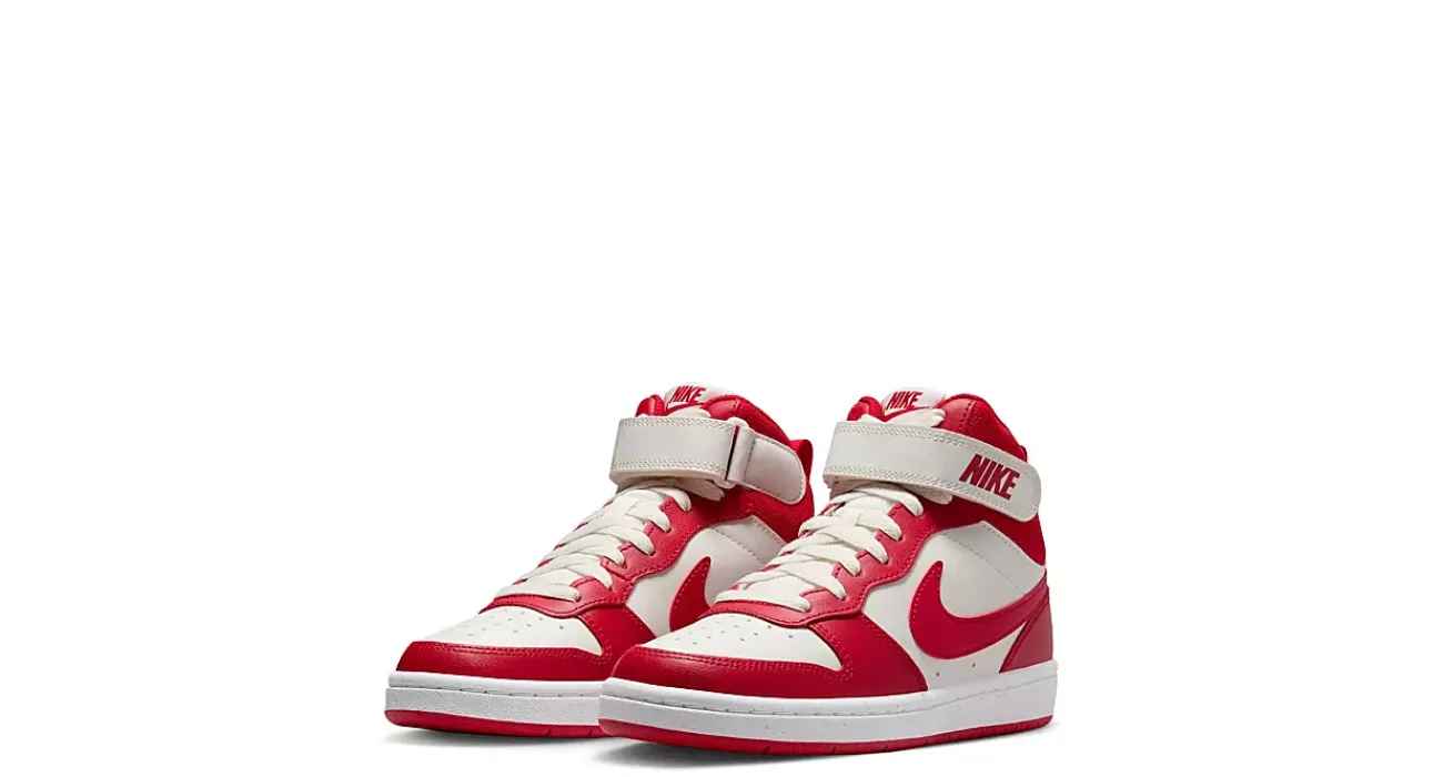 BOYS BIG KID COURT BOROUGH 2 MID SNEAKER>NIKE