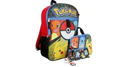 BOYS 5 PIECE BACKPACK SET>POKEMON