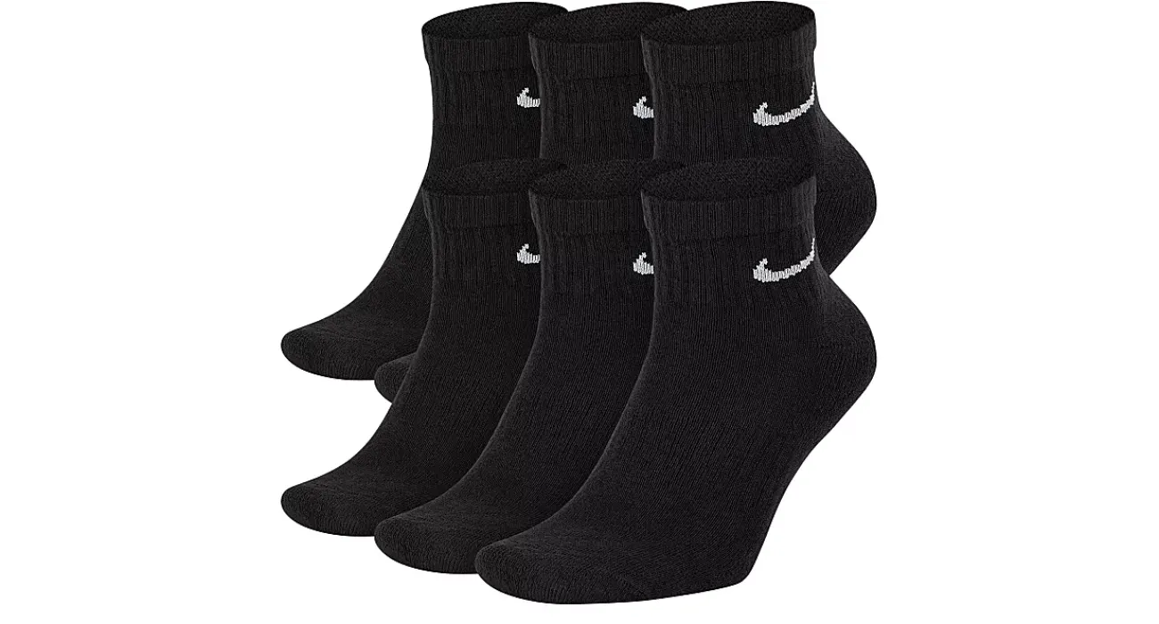 BOYS SMALL EVERYDAY CUSHION QUARTER SOCKS 6 PAIRS>NIKE New