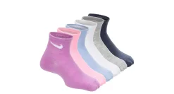 GIRLS 4-5 QUARTER SOCKS 6 PAIRS>NIKE