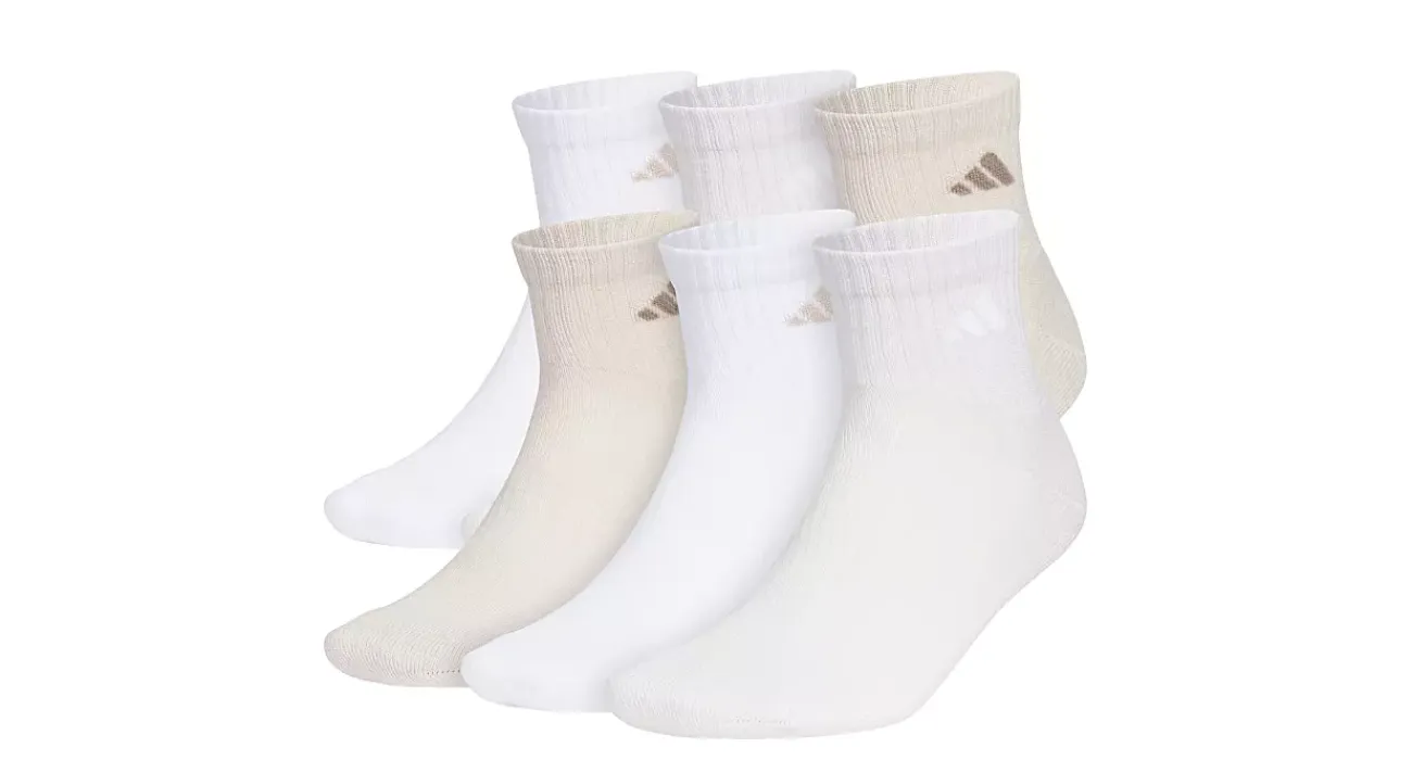 MENS ATHLETIC CUSHIONED QUARTER SOCKS 6 PAIRS>ADIDAS Sale