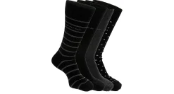 MENS DRESS CREW STRIPE SOCKS 4 PAIRS>CALVIN KLEIN