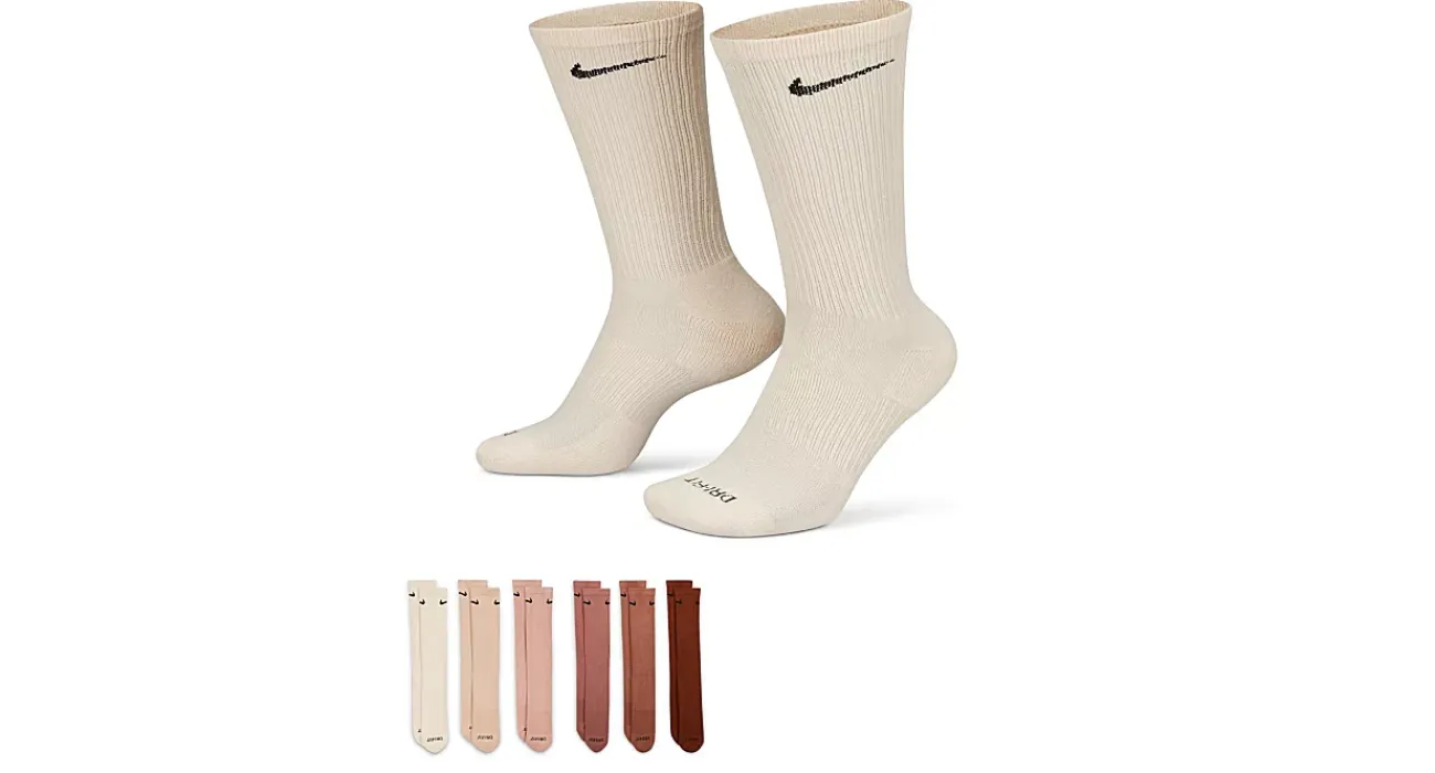 MENS LARGE EVERYDAY CUSHIONED CREW SOCKS 6 PAIRS>NIKE Best