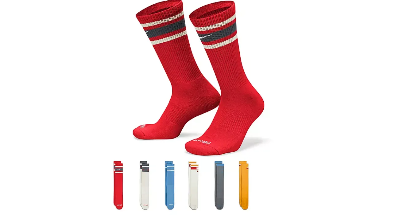 MENS LARGE EVERYDAY PLUS CREW SOCKS 6 PAIRS>NIKE Discount