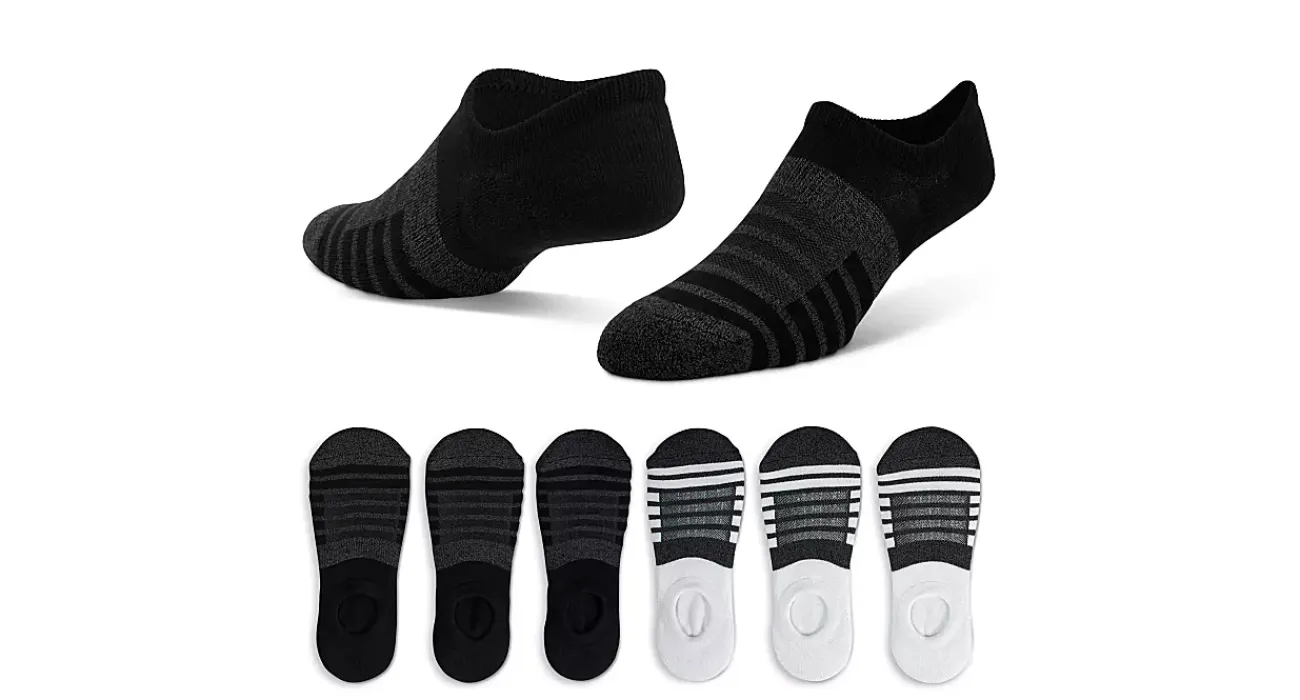 MENS MEDIUM CUSHION LINER SOCKS 6 PAIRS>SOF SOLE Hot
