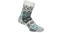 WOMENS ALOE INFUSED PATCHWORK FROZEN CREW SOCK 1 PAIR>FIRESIDE Outlet
