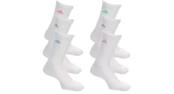 WOMENS ATHLETIC CUSHIONED CREW SOCKS 6 PAIRS>ADIDAS New