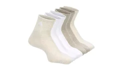 WOMENS ATHLETIC CUSHIONED QUARTER SOCKS 6 PAIRS>ADIDAS