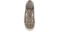 WOMENS BEACHSIDE PIXIE CHEETAH FABRIC SLIP ON SNEAKER><noscript><img width=
