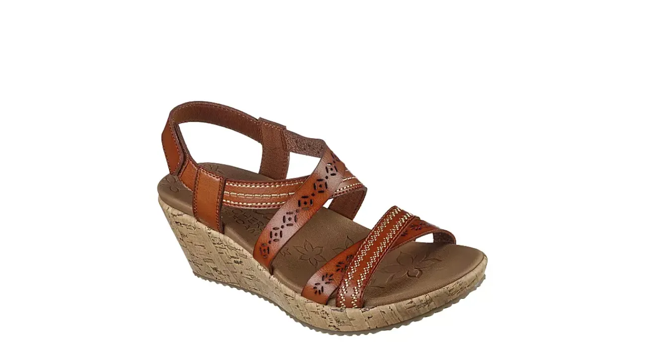 WOMENS BEVERLEE-DELICATE GLOW WEDGE SANDAL>SKECHERS Hot