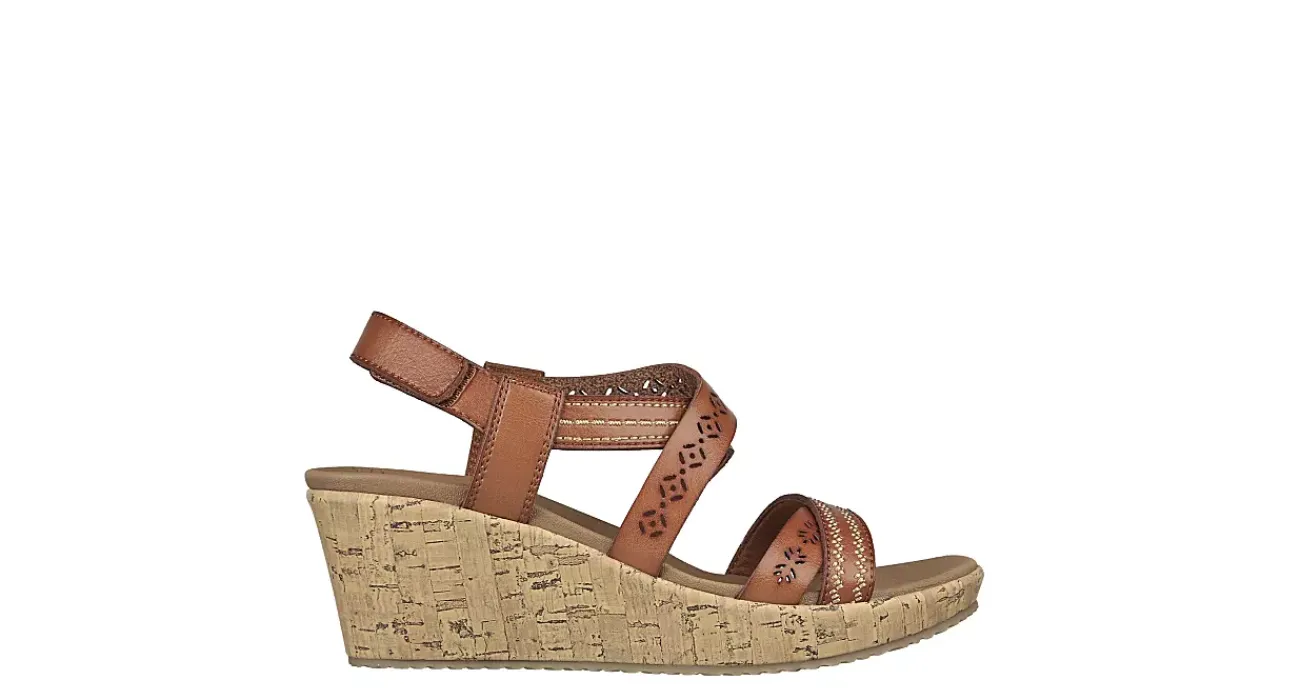 WOMENS BEVERLEE-DELICATE GLOW WEDGE SANDAL>SKECHERS Hot