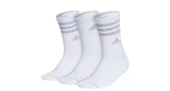 WOMENS CUSHIONED 3 STRIPE CREW SOCKS 3 PAIRS>ADIDAS