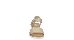 WOMENS DESERT KISS- GOLD CRUSH LOW WEDGE SANDAL><noscript><img width=