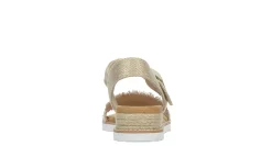 WOMENS DESERT KISS- GOLD CRUSH LOW WEDGE SANDAL><noscript><img width=