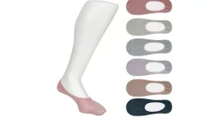 WOMENS MEDIUM TEXTURE LINER SOCKS 6 PAIRS>SOF SOLE New