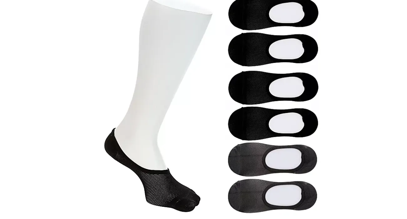 WOMENS MESH SUPER NO SHOW SOCKS 6 PAIRS>LADEDA Discount