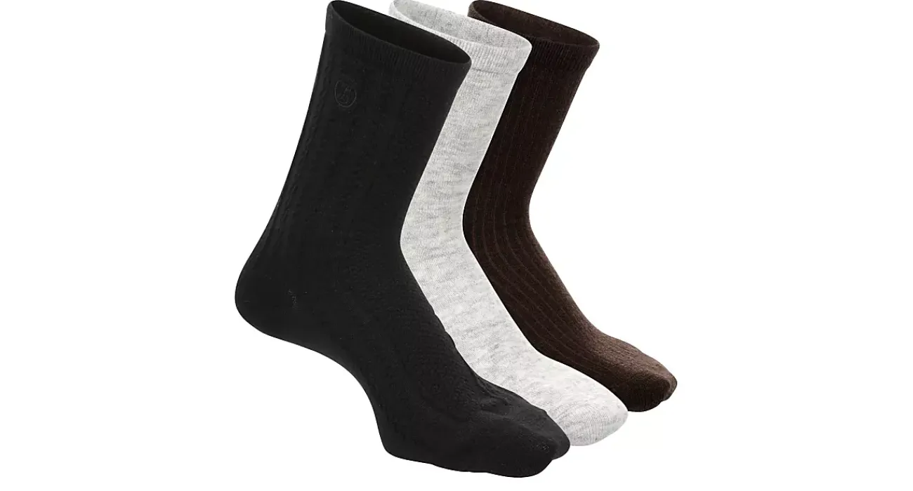 WOMENS WOOL BLEND CREW SOCKS 3 PAIRS>SAM & LIBBY Best