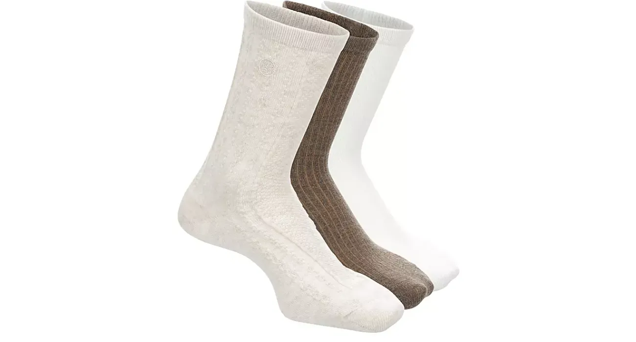 WOMENS WOOL BLEND CREW SOCKS 3 PAIRS>SAM & LIBBY Discount